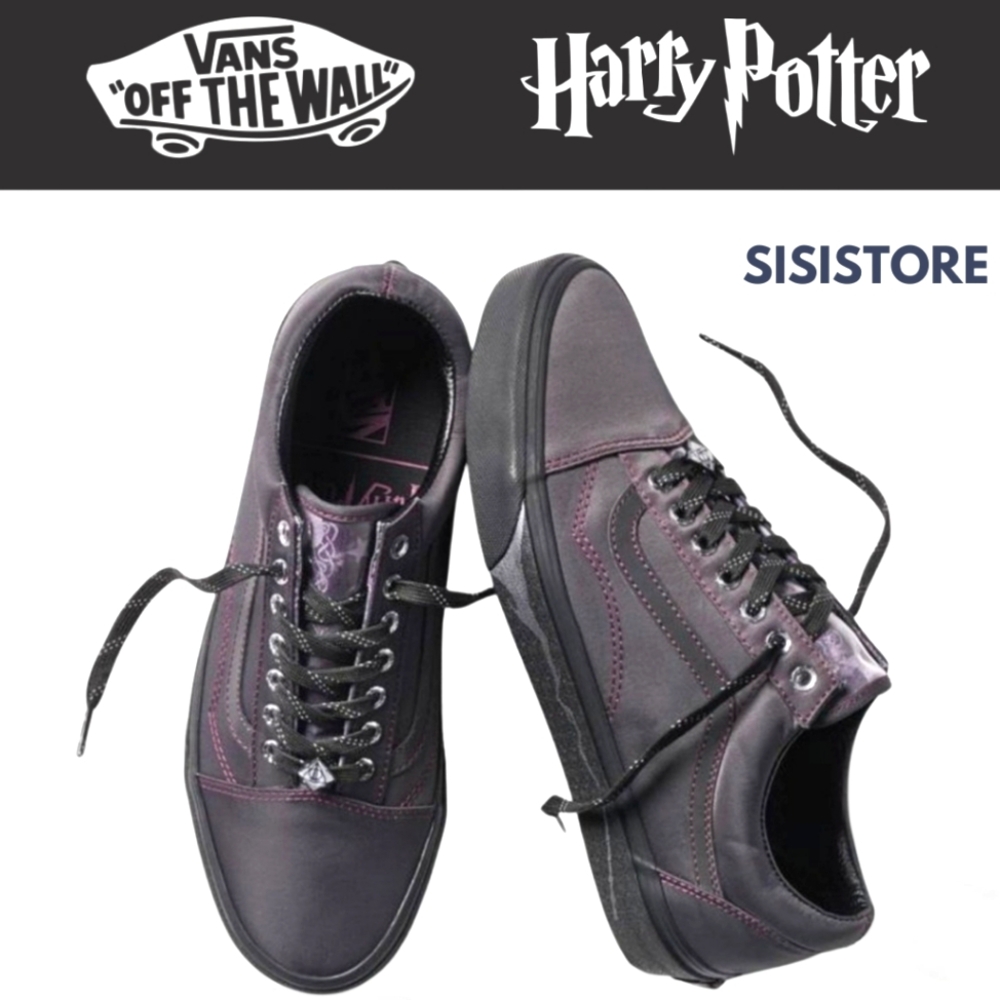 Vans X Harry Potter Deathly Hallows Old Skool Shoes Black Unisex Size 6.5M - 8W